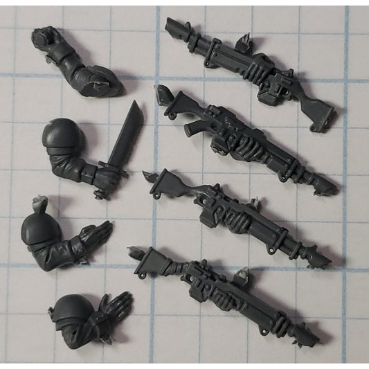 40k Astra Militarum Bits Cadian Shock Troops Lasguns Action Arms x4