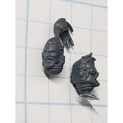 40k Space Wolves Bits Grey Hunters Pack Leader Bare Heads x2 Set