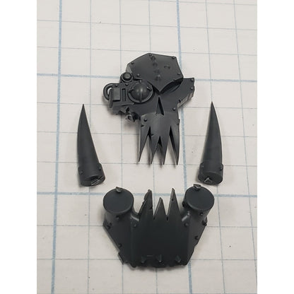 40k Ork Bits Deff Dread Front Jaw Armor w Skull #11