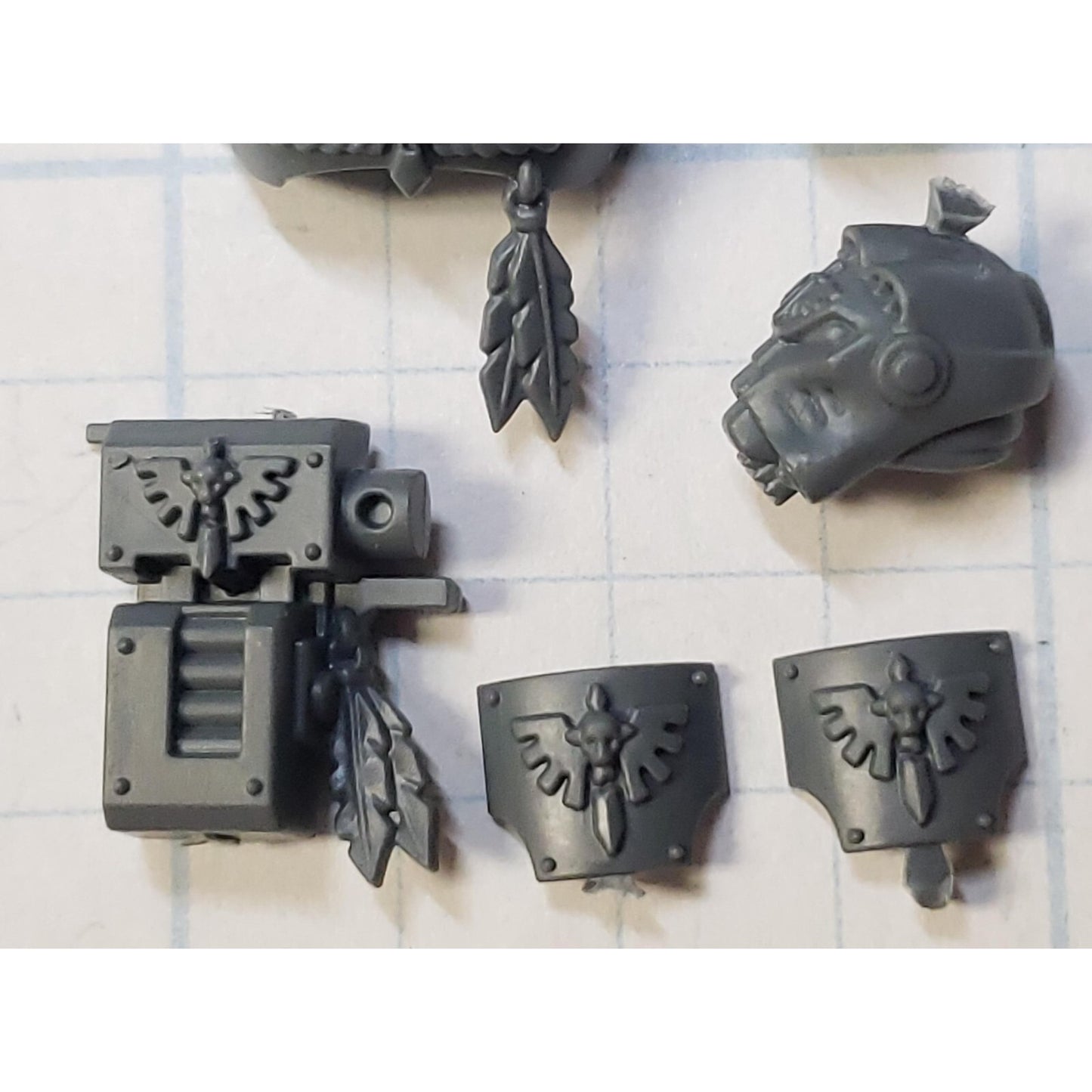 40k Dark Angels Bits Upgrade Terminator Commander Chest Helmet Head Hip Pads #12