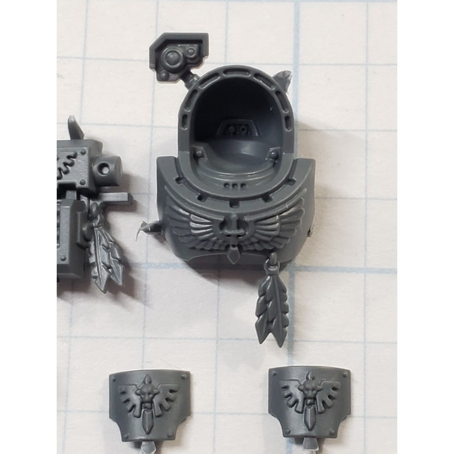 40k Dark Angels Bits Upgrade Terminator Commander Chest Helmet Head Hip Pads #12