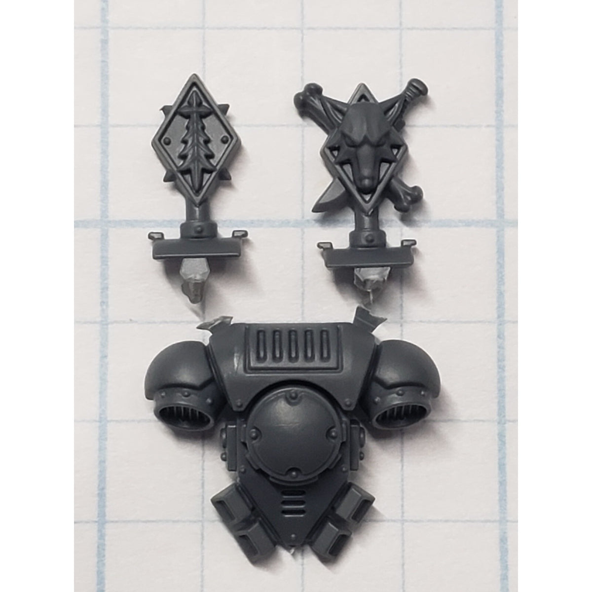 40k Space Wolves Bits Grey Hunters Pack Leader Backpack #72