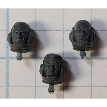 40k Space Marines Bits Terminator Squad Bare Heads w Campaign Studs x3 H112