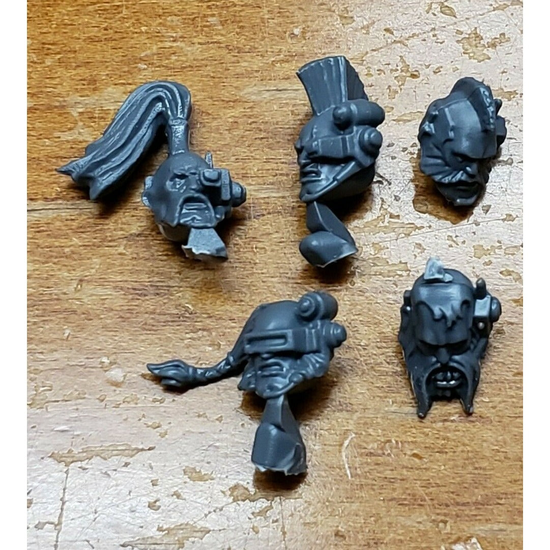 40k Space Wolves Bits Wolf Pack Veteran Wolf Scout Head w Comms Bionics x5 Set