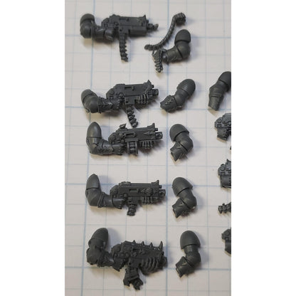 40K Chaos Space Marine Bits Legionary Bolters w Arms & Ammo Belts x8