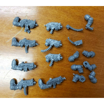 40K Chaos Space Marine Bits Legionary Bolters w Arms & Ammo Belts x8
