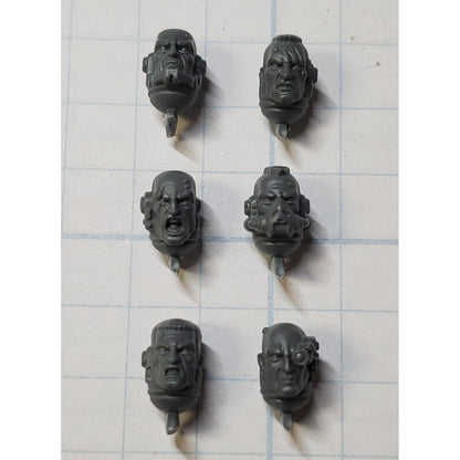 40K Space Marine Bits Primaris Intercessor Veteran Heads x6 Set  - BARE
