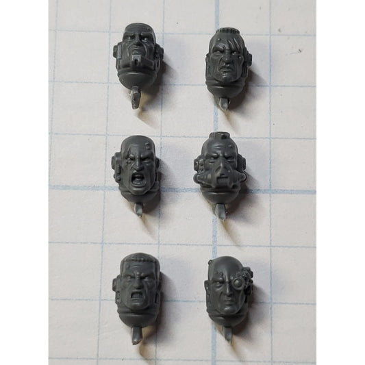 40K Space Marine Bits Primaris Intercessor Veteran Heads x6 Set  - BARE