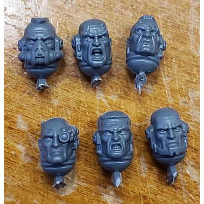 40K Space Marine Bits Primaris Intercessor Veteran Heads x6 Set  - BARE