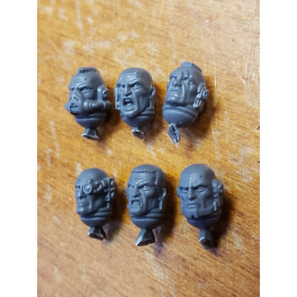 40K Space Marine Bits Primaris Intercessor Veteran Heads x6 Set  - BARE