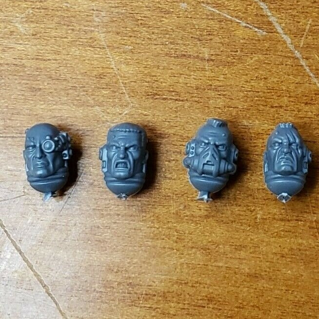 40K Space Marine Bits Primaris Intercessor Veteran Heads x6 Set  - BARE