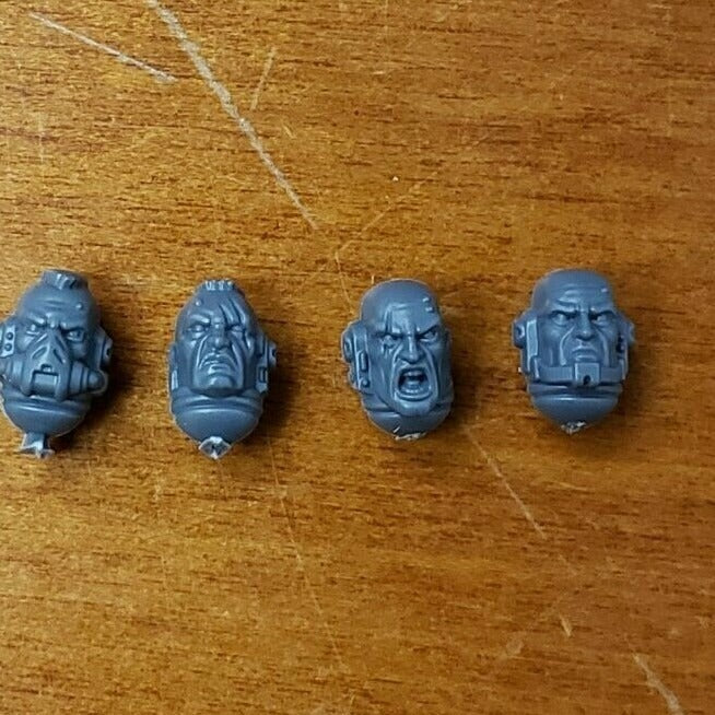 40K Space Marine Bits Primaris Intercessor Veteran Heads x6 Set  - BARE