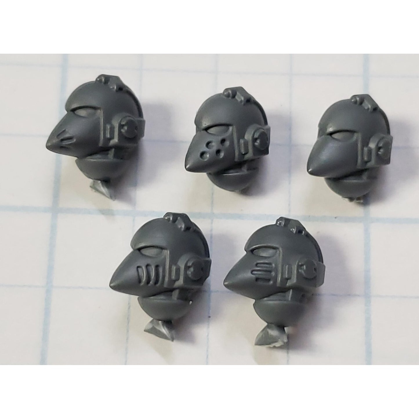 30K Space Marine Bits Mark VI Assault Squad Corvus Helmet Heads x5 H05