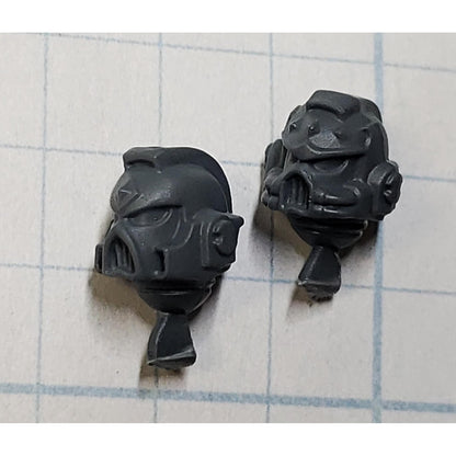 40k Space Wolves Bits Wolf Pack Grey Hunter Runed Diamond Helmet Heads x2 Set