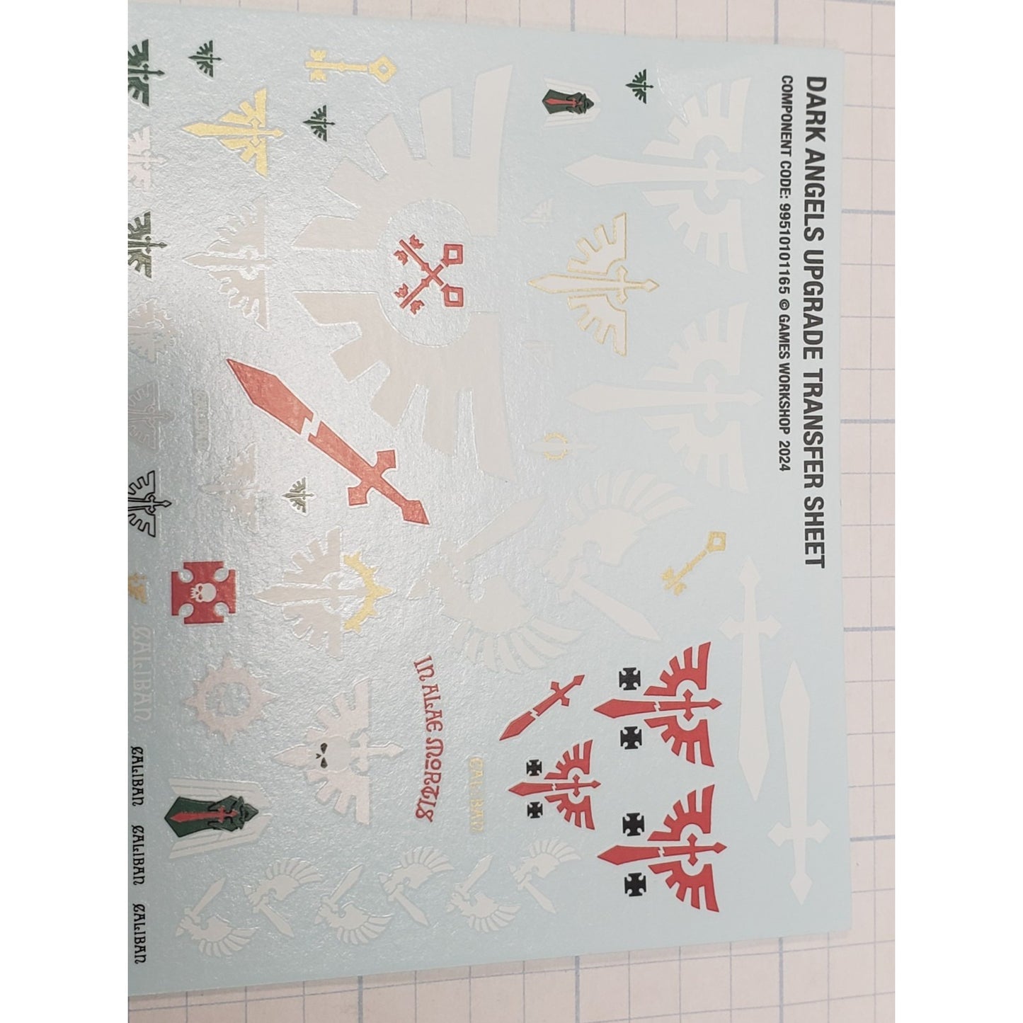 Warhammer 40k Space Marine Bits Dark Angels Upgrade Transfer Sheet 2024