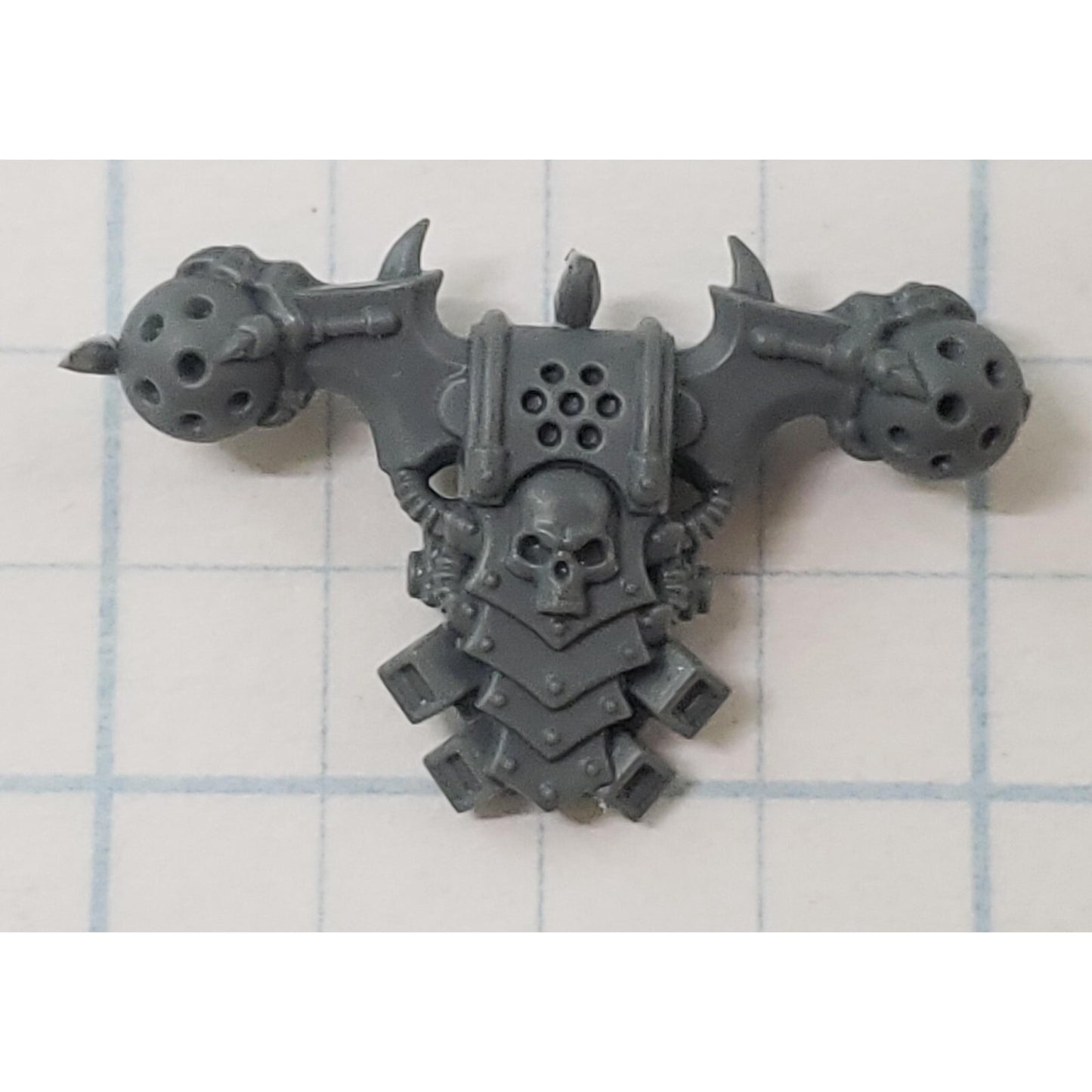 40K Chaos Space Marine Bits Legionary Backpack w Skull #136