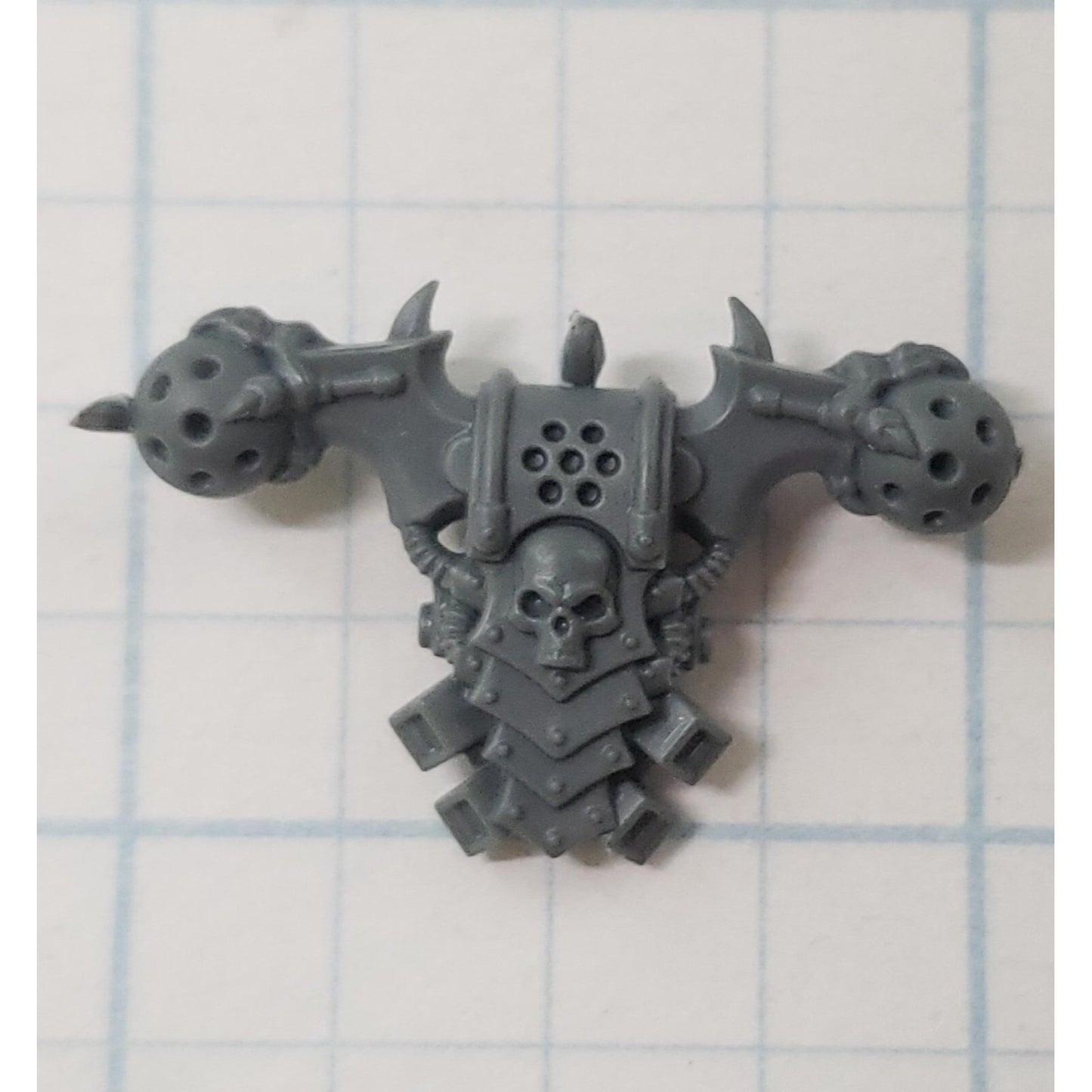 40K Chaos Space Marine Bits Legionary Backpack w Skull #136